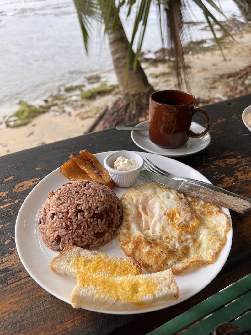 Typical breakfast in Costa Rica